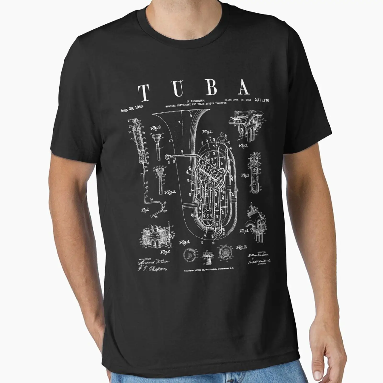 Vintage Fashion Drawings - Kaos Tuba Vintage dengan Gambar Tubaist,
