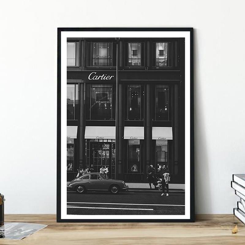 Vintage Vogue Fashion Poster - Lukisan Kanvas Jalan Eropa Mode Hitam