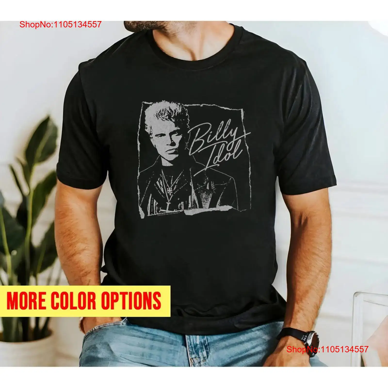 Vintage Fashion Wear - Kaos Billy Idol Torn and Cursive