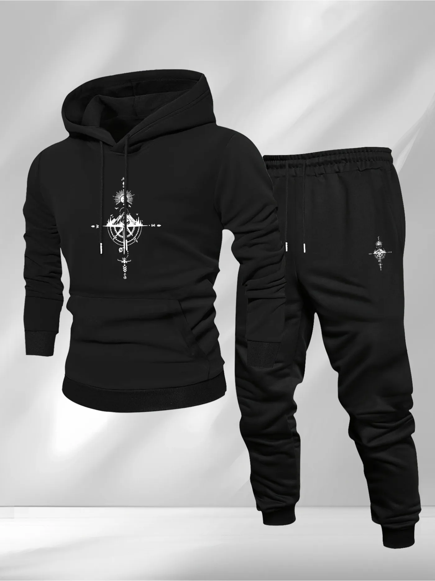 Vintage Fashion Mens - Hoodie dan Celana Olahraga Pria Motif