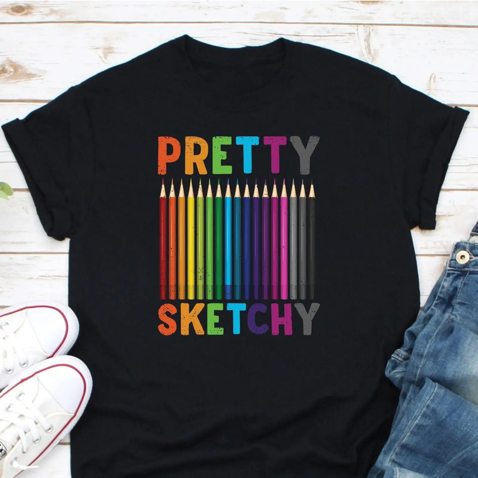 Vintage Fashion Drawings - Kaos Pensil Warna Cantik Bergambar Sketsa,
