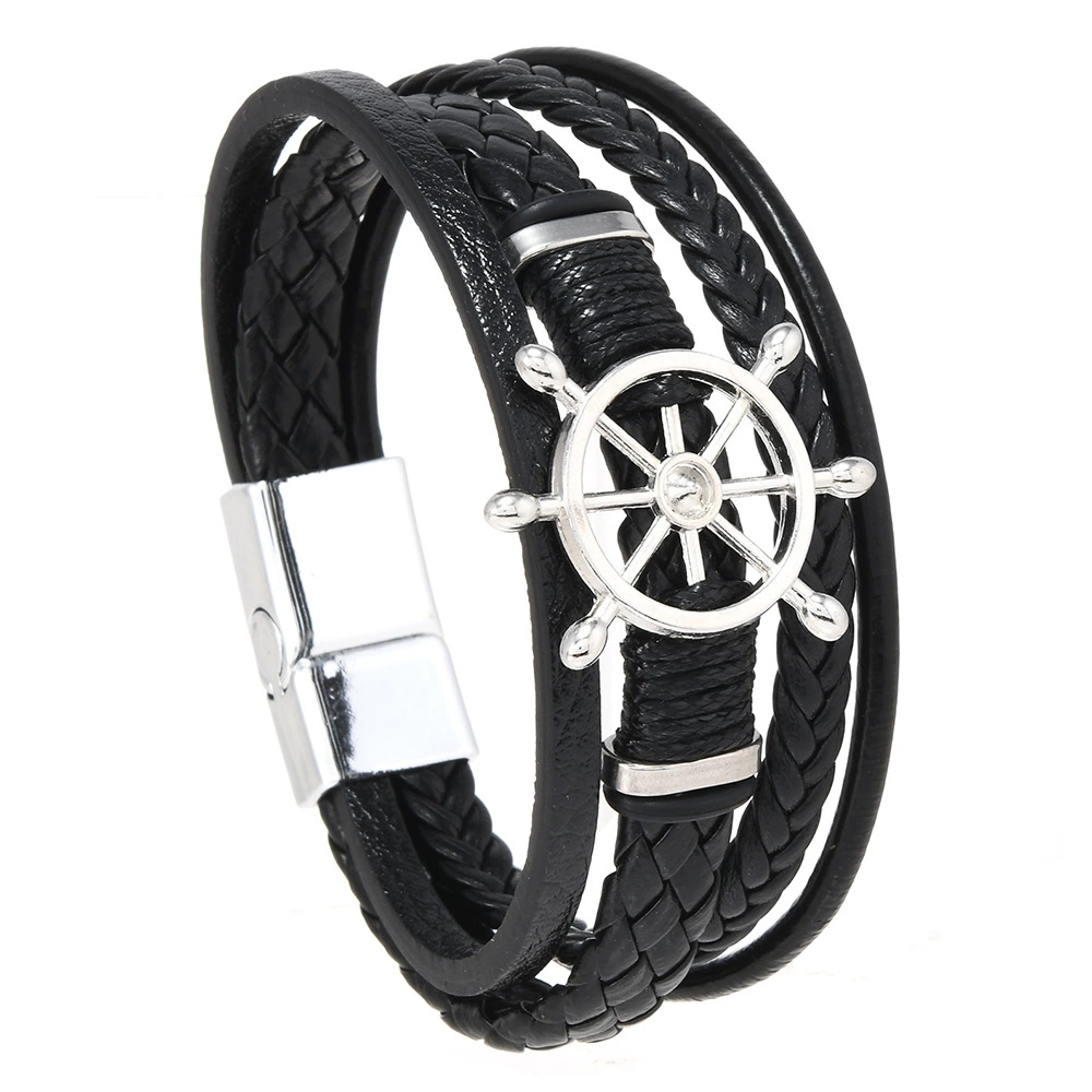 Vintage Fashion Wheel - Gelang Kulit Kepang Multilayer Perhiasan Vintage