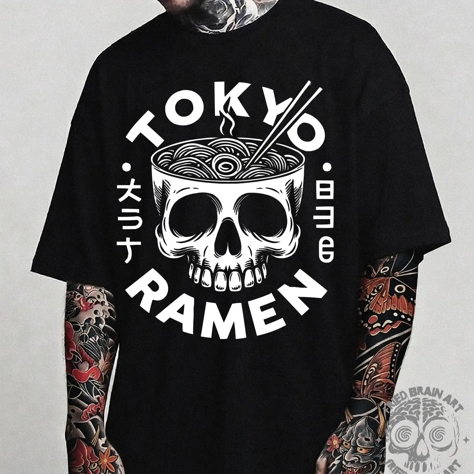Vintage Fashion In Tokyo - Kaos Tokyo Skull Ramen T Shirt