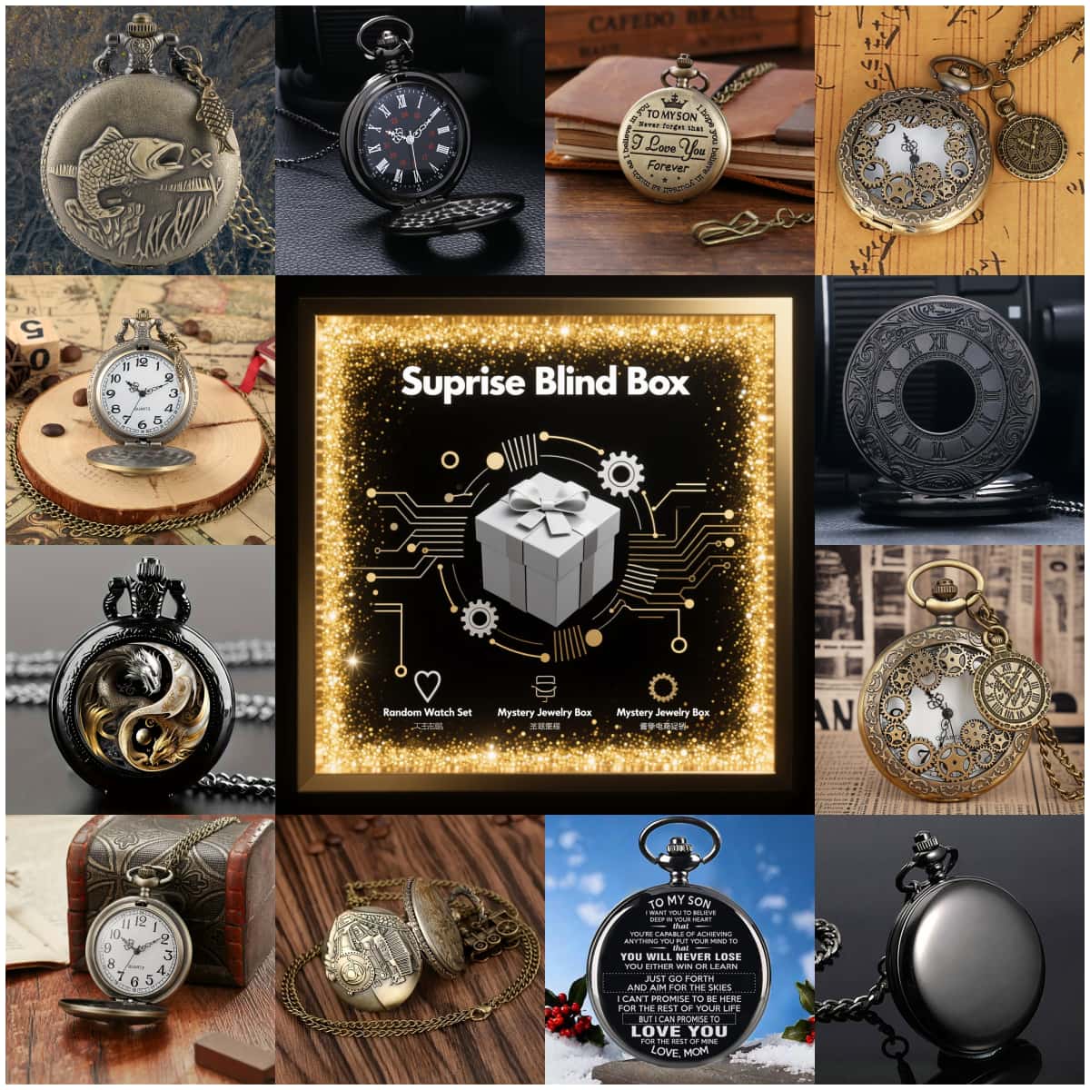 1PC Kotak Misteri Jam Tangan K - Vintage Fashion Mens ulasan dan harga
