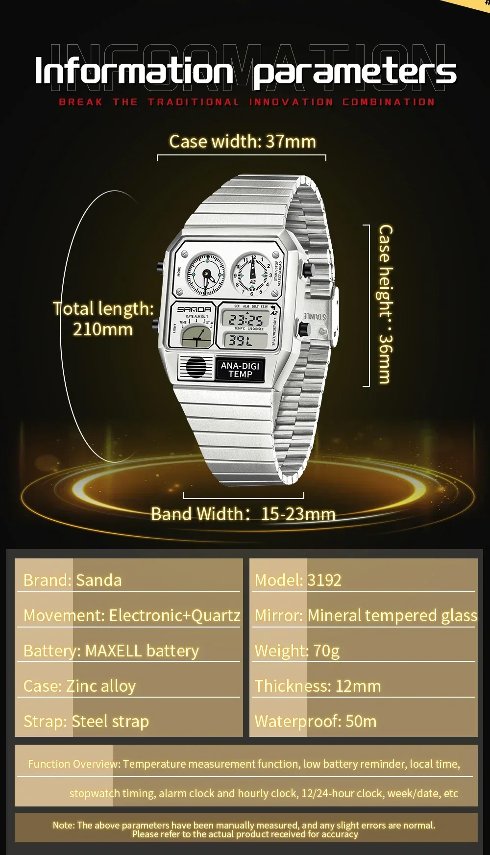 SANDA 3192 Jam Tangan Fashion  - Vintage Fashion Complete ulasan dan harga