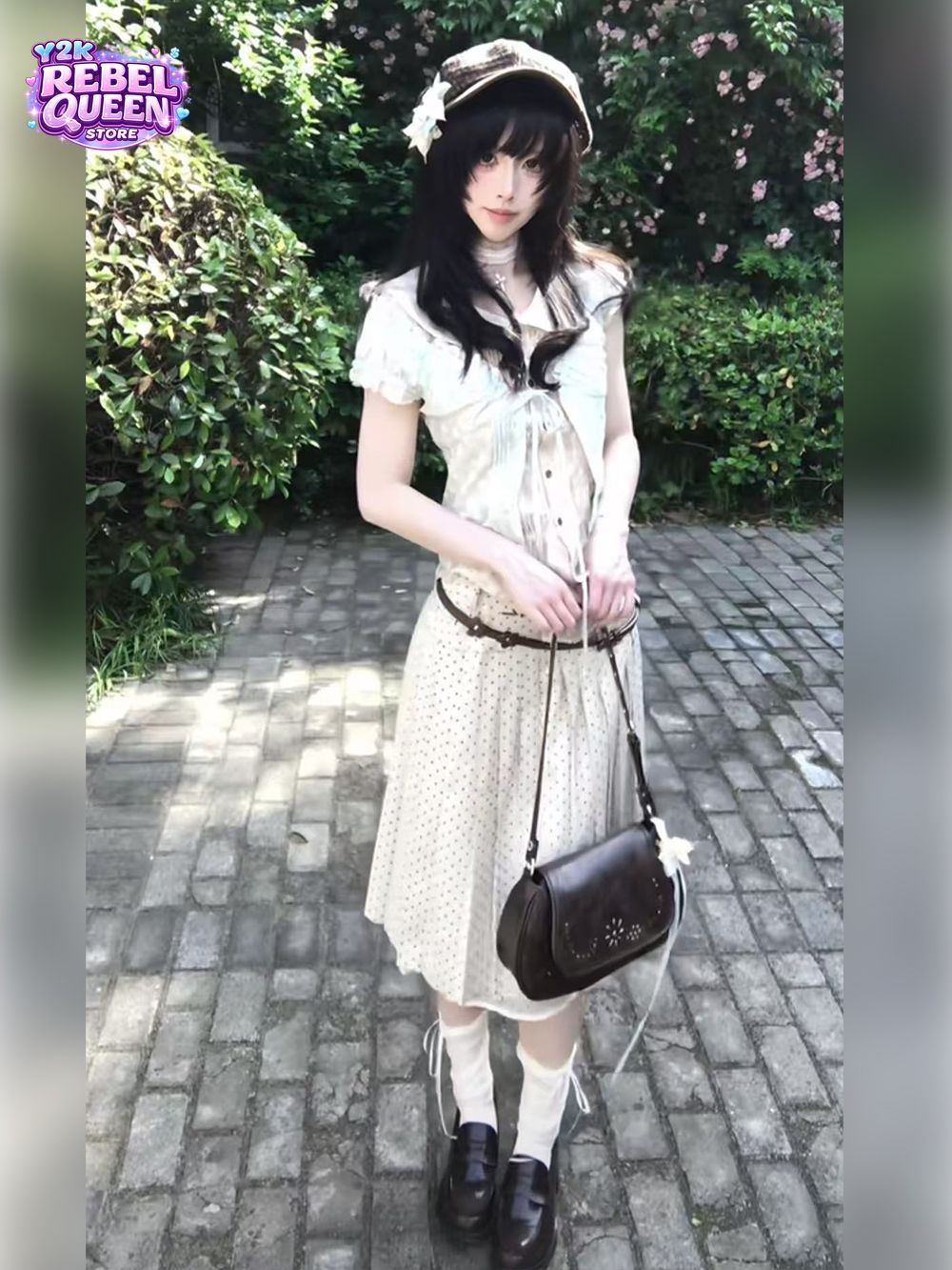 Set Rok Coquette Vintage Jepan - Crop Cardigan Vintage ulasan dan harga