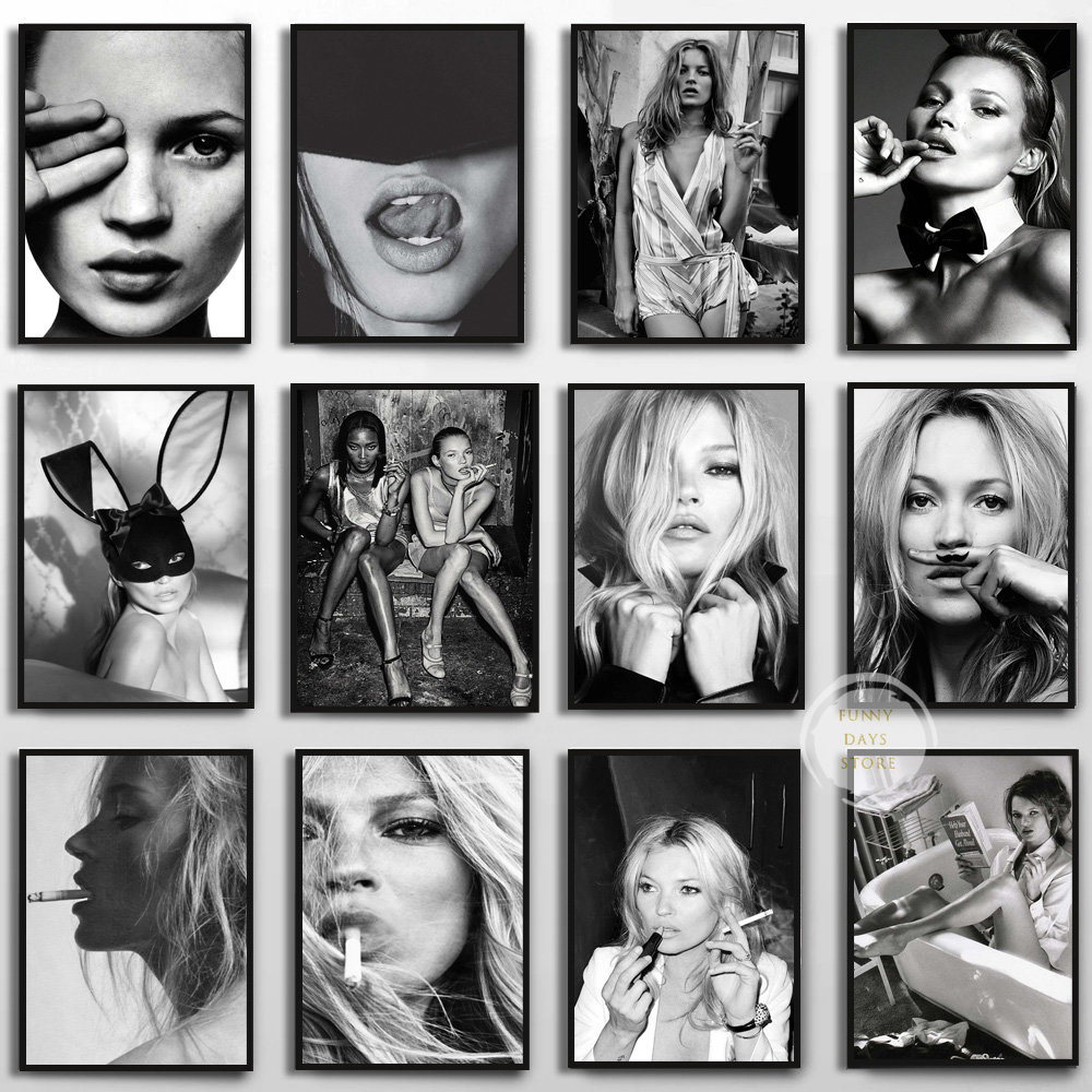 Poster Kate Moss Supermodel Se - Vintage Vogue Fashion Poster ulasan dan harga
