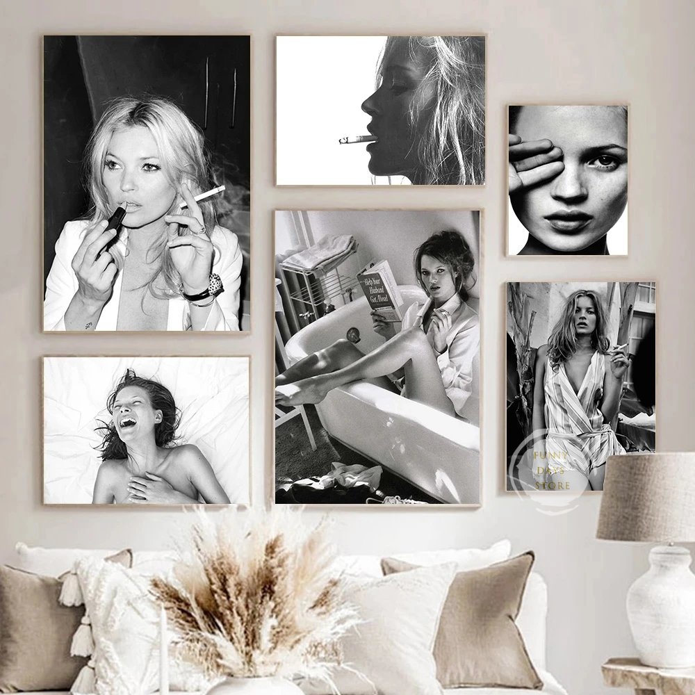 Poster Kate Moss Supermodel Se - Vintage Vogue Fashion Poster ulasan dan harga
