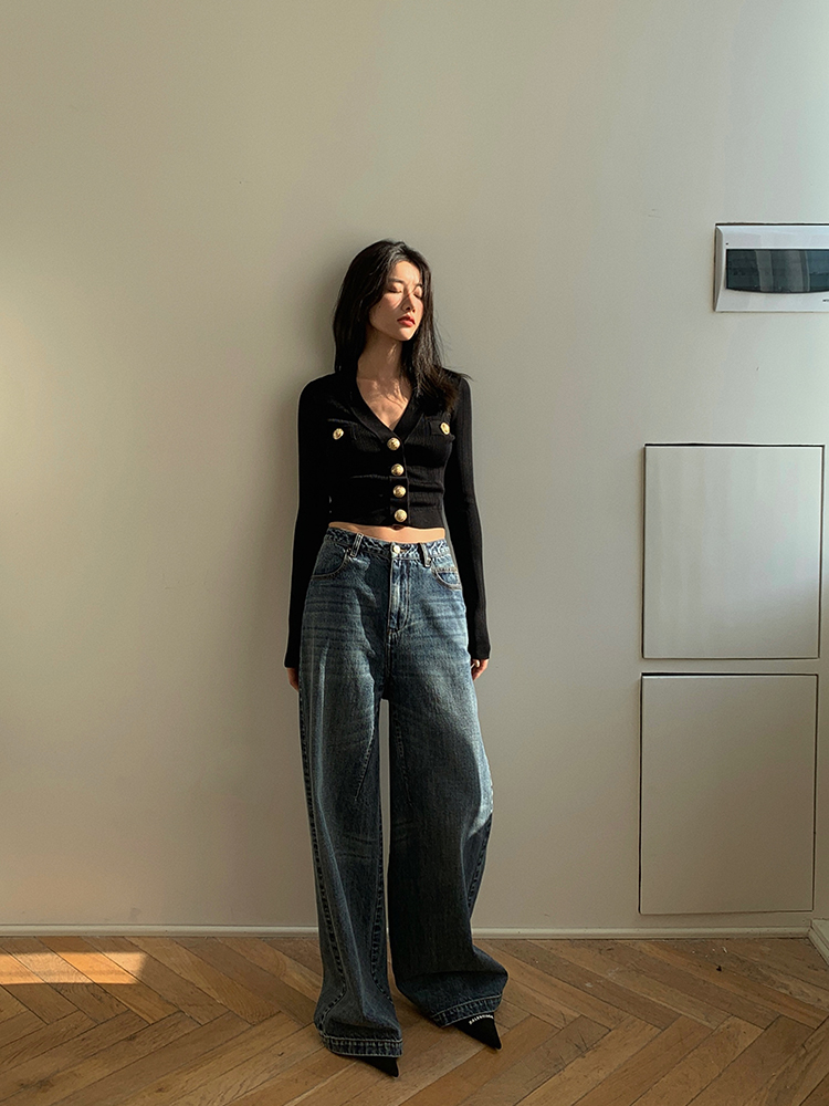Kardigan Rajut Depan Kancing E - Crop Cardigan Vintage ulasan dan harga