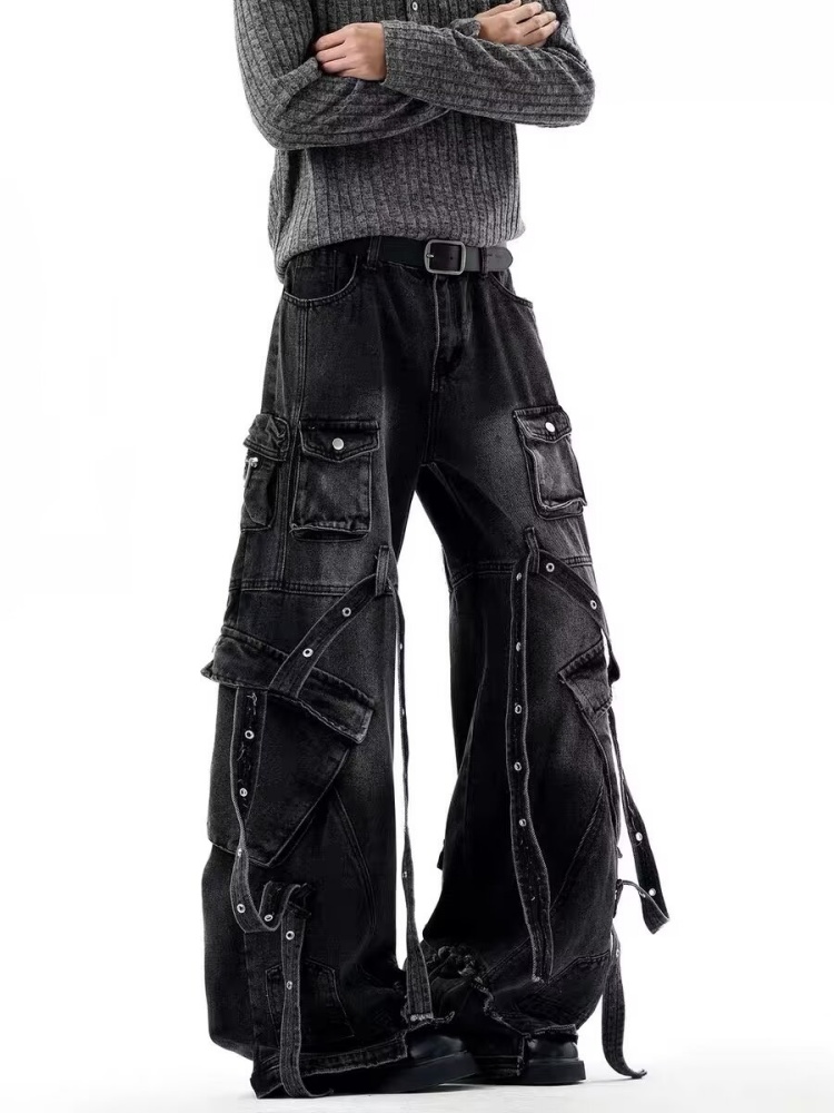 Celana Jeans Cargo Baggy Hitam - Retro Track Pant ulasan dan harga