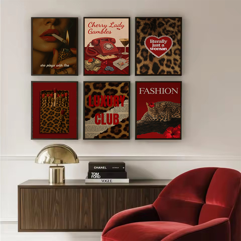 Poster Seni Dinding Kotak Kore - Vintage Vogue Fashion Poster ulasan dan harga