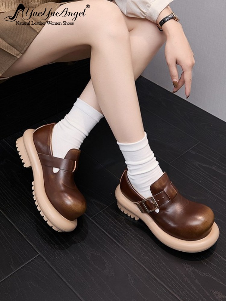Sepatu Derby Kulit Asli Gaya V - Vintage Fashion Style ulasan dan harga
