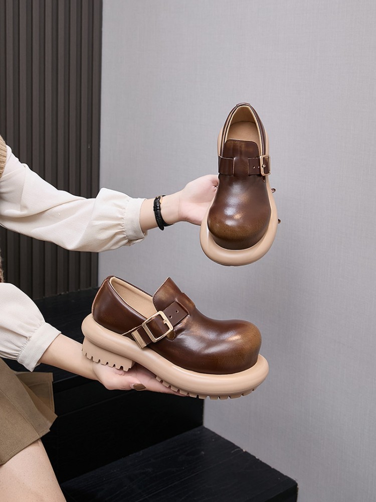 Sepatu Derby Kulit Asli Gaya V - Vintage Fashion Style ulasan dan harga